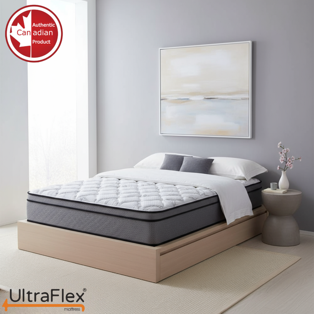 UltraFlex® TITAN – Hybrid Orthopedic Euro-Top Mattress – Cooling Gel Comfort, Spinal Support HDCoils, CertiPUR-US® Certified Foam Encasement, Pressure Relief & Edge Support – Made in Canada