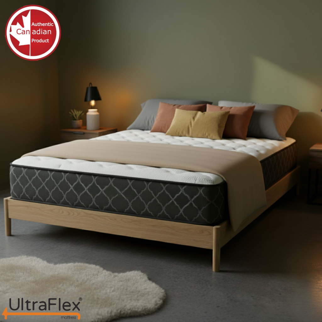 UltraFlex® SUMMIT Firm Pocket Coil Hybrid Mattress – Canadian-Made Orthopedic Support with Cooling Gel Foam, Quilted Top, Breathable & Hypoallergenic Comfort, Edge Support & Motion Isolation
