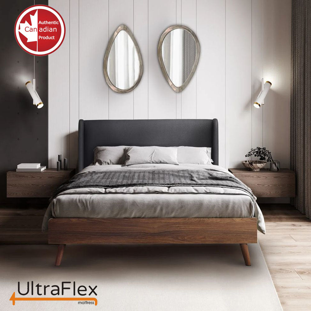 UltraFlex PARADISE - Natural Heavy Duty Foam Blend, Low Motion Transfer, Comfort+ Cool Gel and Spinal Posture Support Eco-Friendly Mattress (Made in Canada)- With Waterproof Mattress Protector